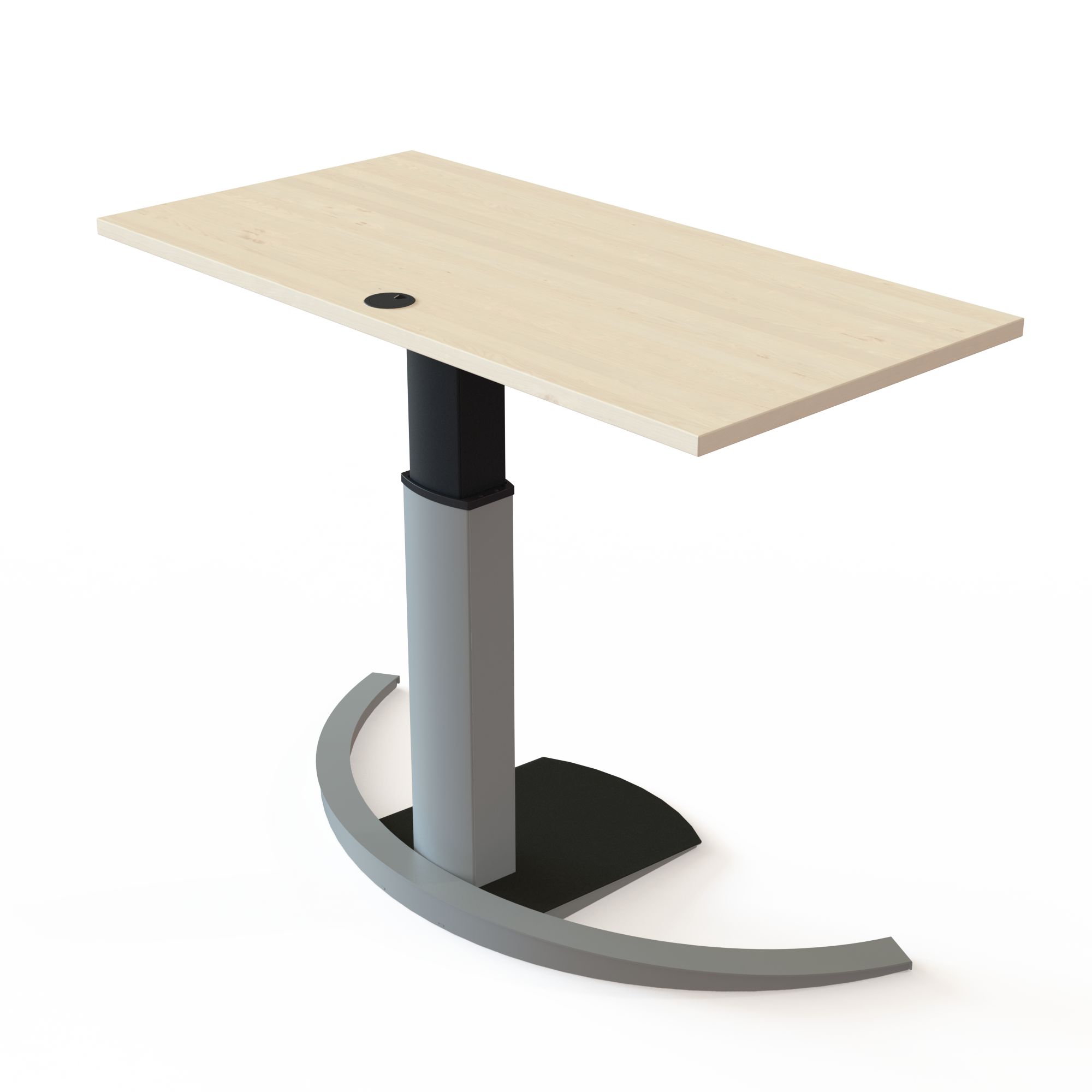 Electric Adjustable Desk | 120x60 cm | Maple with silver frame