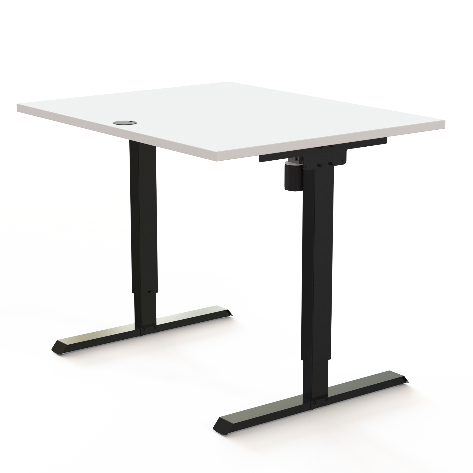 Electric Adjustable Desk | 100x80 cm | White with black frame