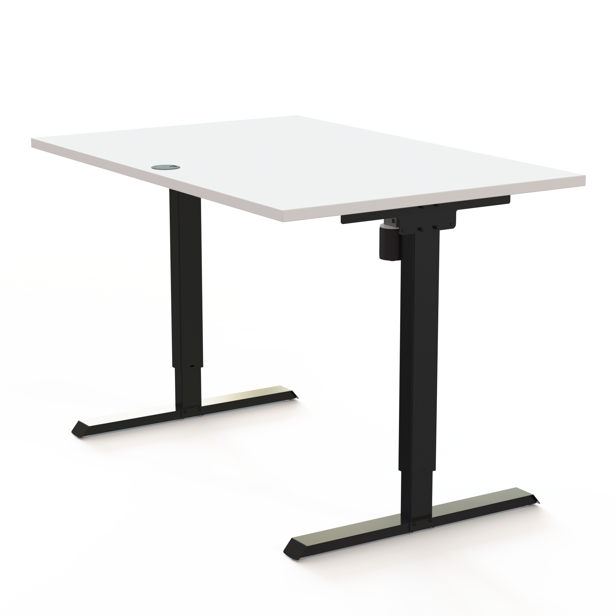 Electric Adjustable Desk | 120x80 cm | White with black frame