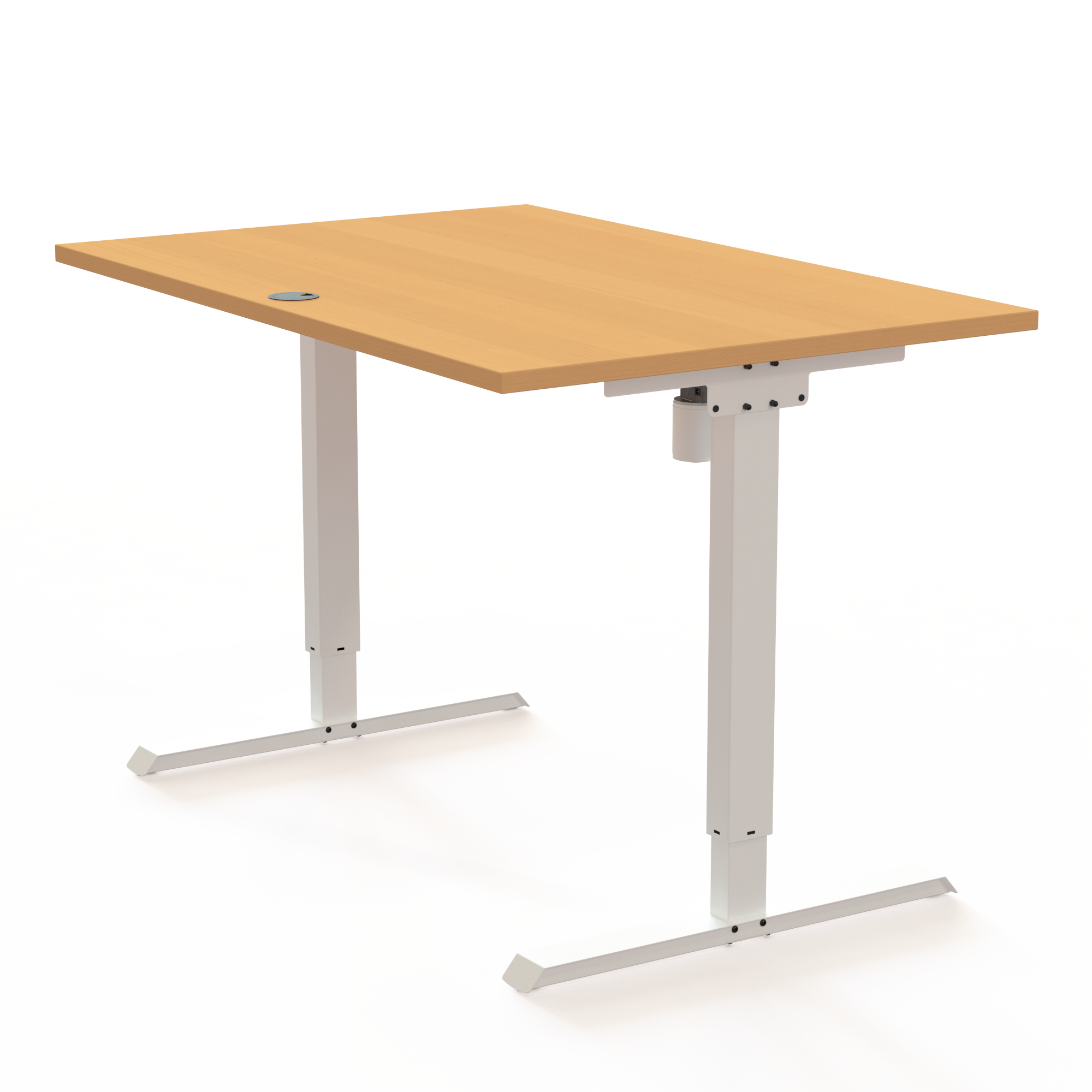 Electric Adjustable Desk | 120x80 cm | Beech with white frame