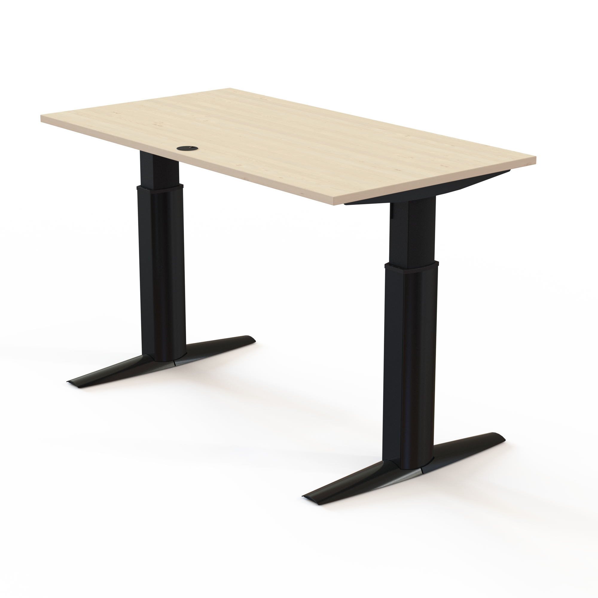 Electric Adjustable Desk | 150x80 cm | Maple with black frame