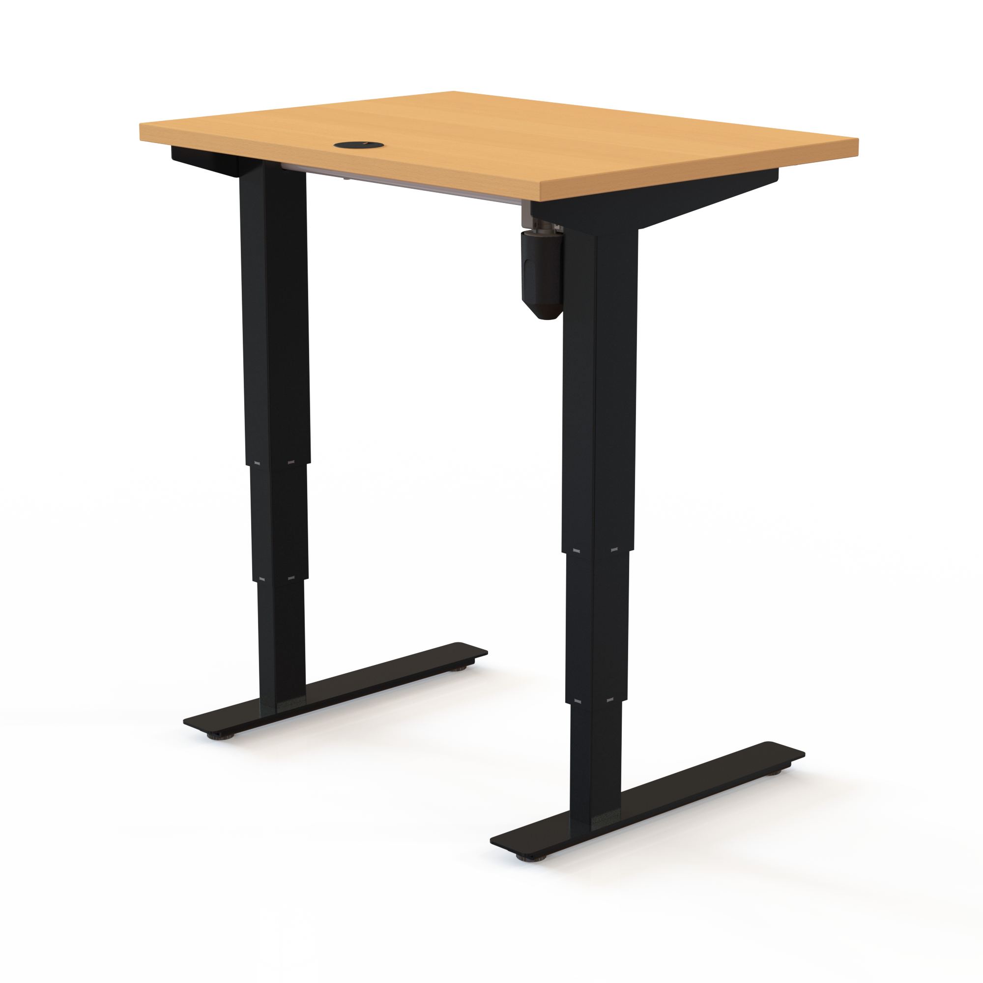 Electric Adjustable Desk | 80x60 cm | Beech with black frame