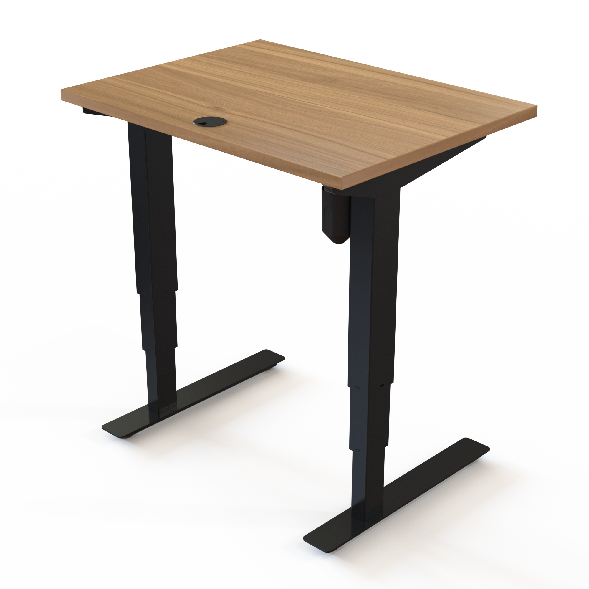 Electric Adjustable Desk | 80x60 cm | Walnut with black frame