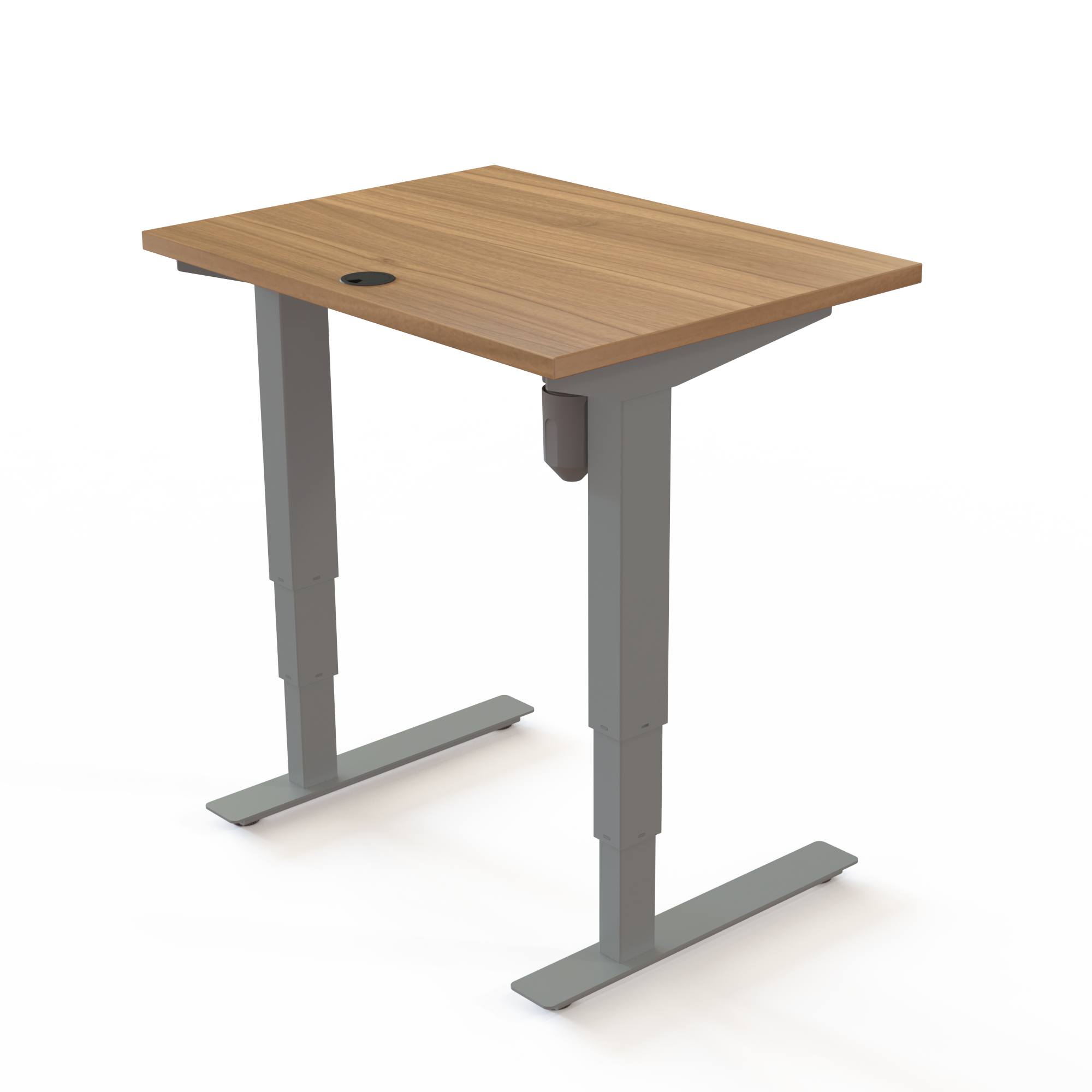 Electric Adjustable Desk | 80x60 cm | Walnut with silver frame