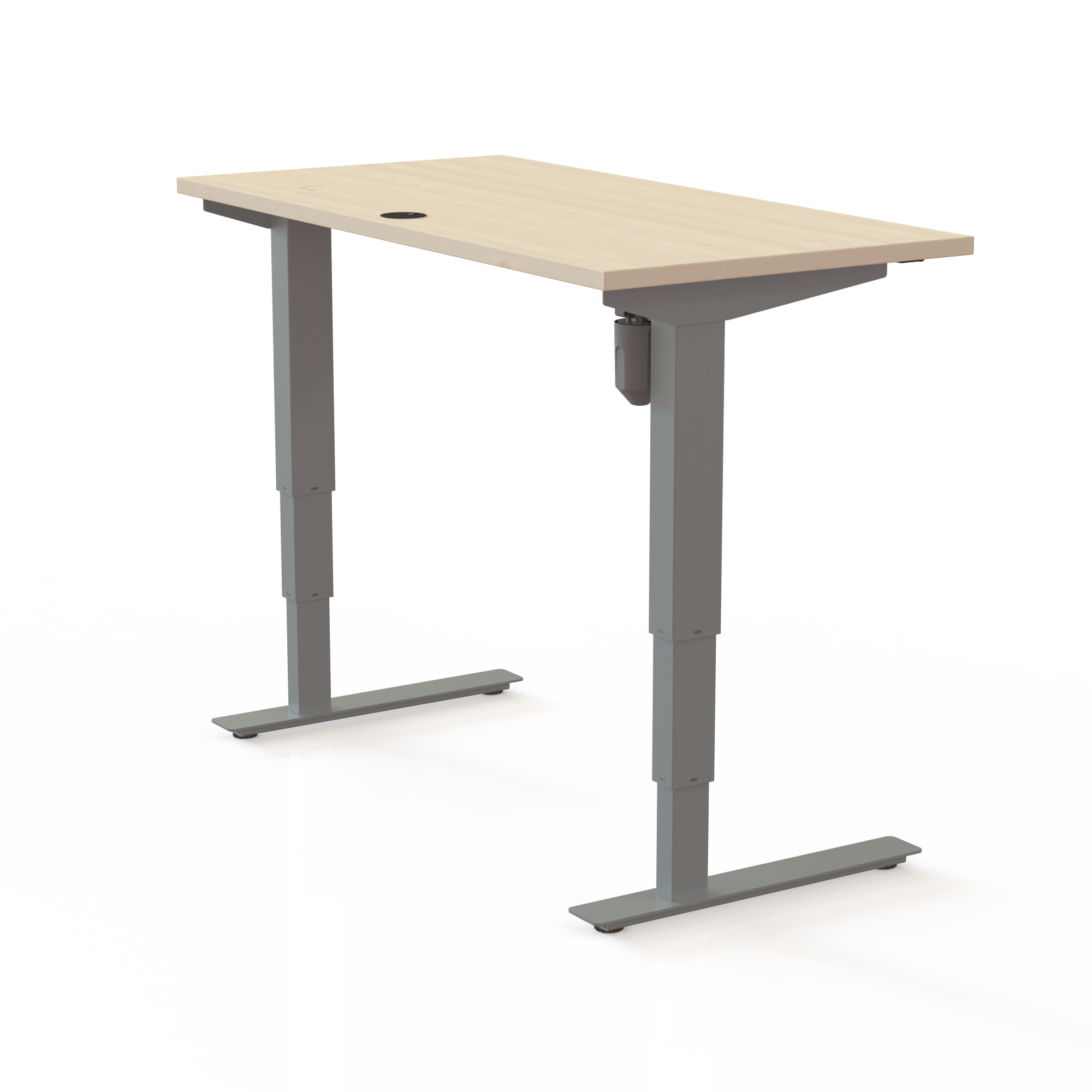 Electric Adjustable Desk | 120x60 cm | Maple with silver frame