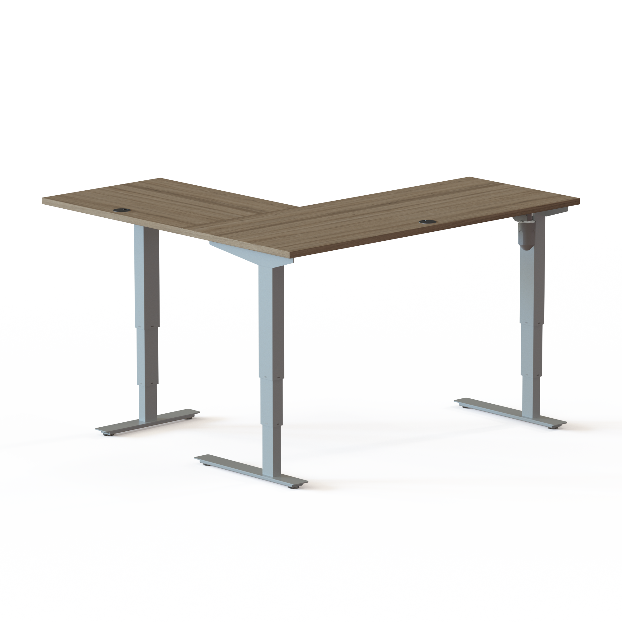 Electric Adjustable Desk | 150x60 cm | Walnut with silver frame