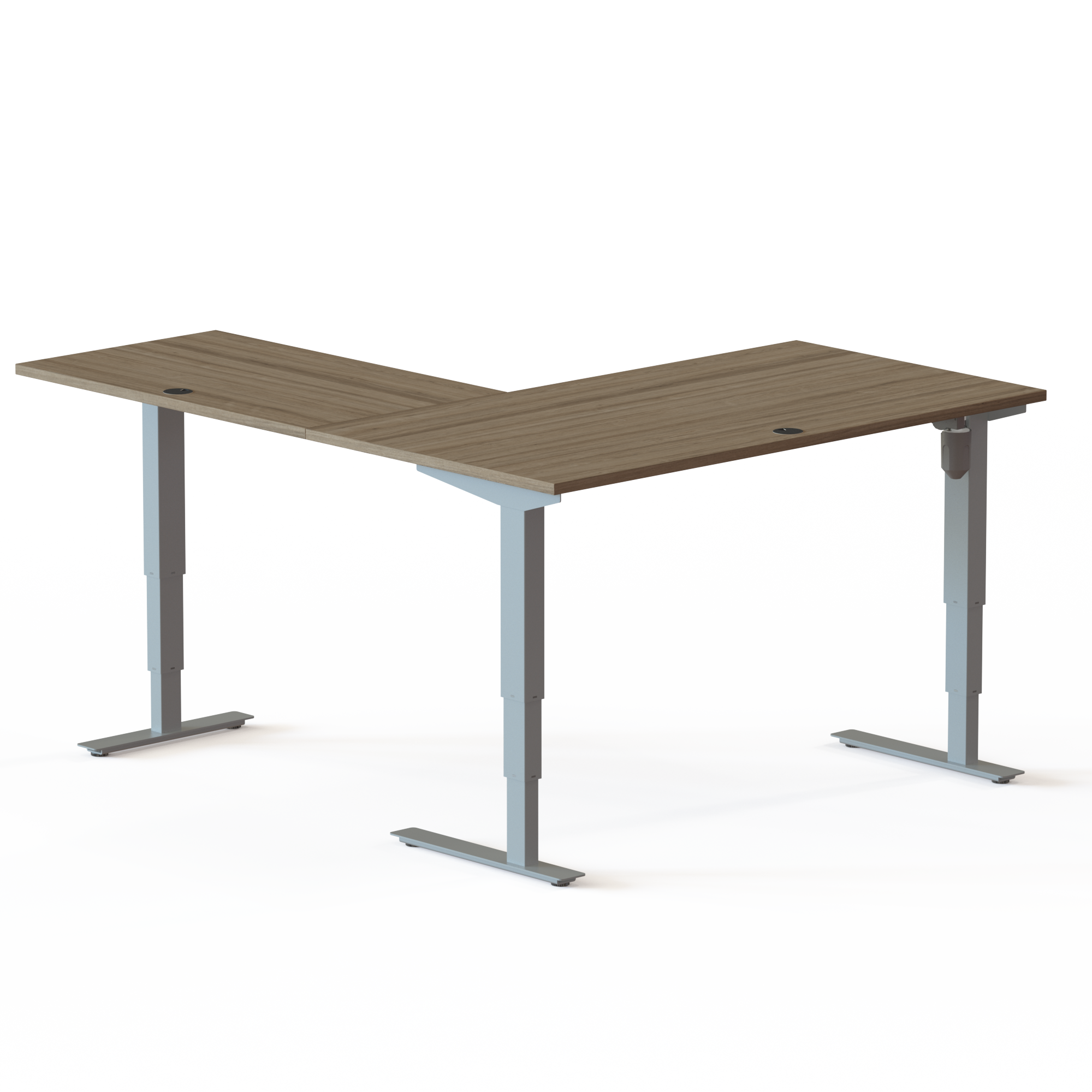 Electric Adjustable Desk | 150x80 cm | Walnut with silver frame