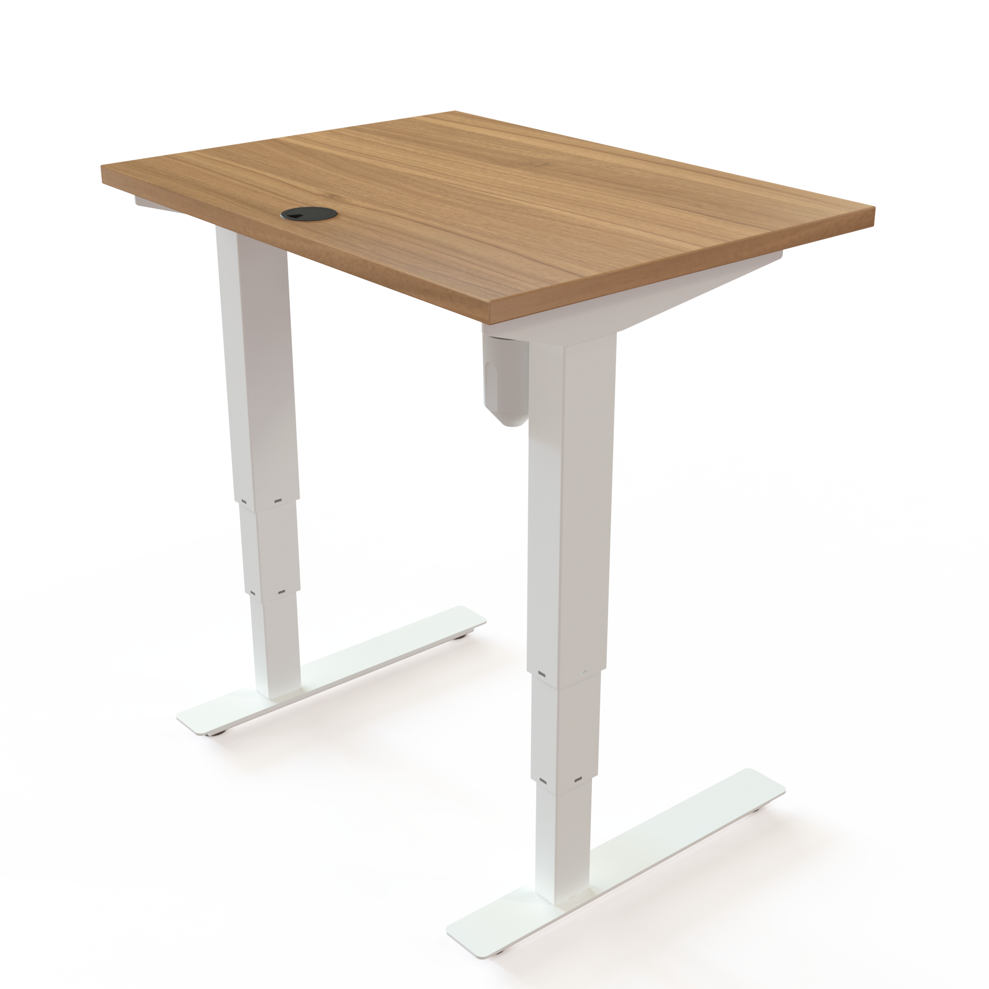 Electric Adjustable Desk | 80x60 cm | Walnut with white frame