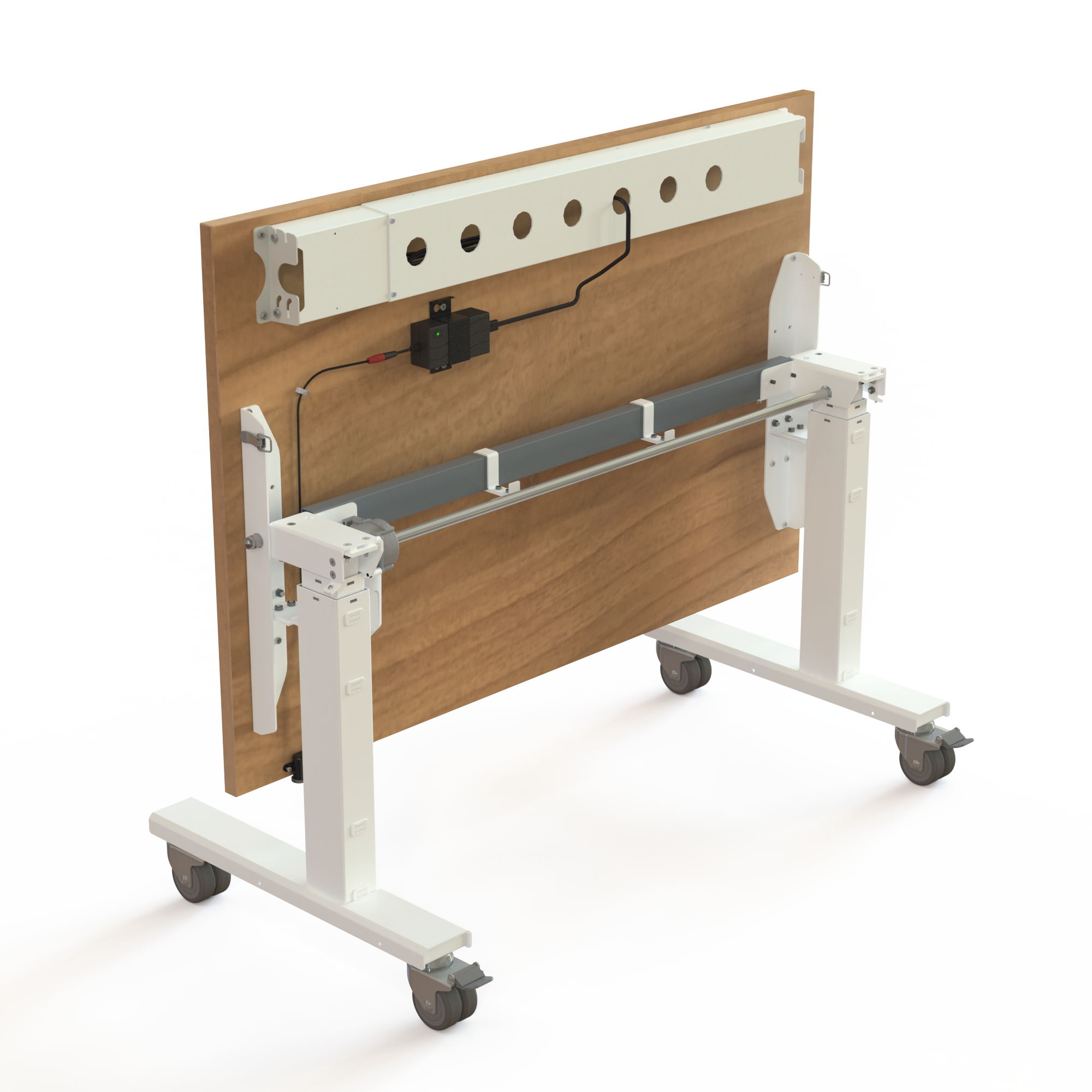 Electric Adjustable Desk | 120x80 cm | Walnut with white frame