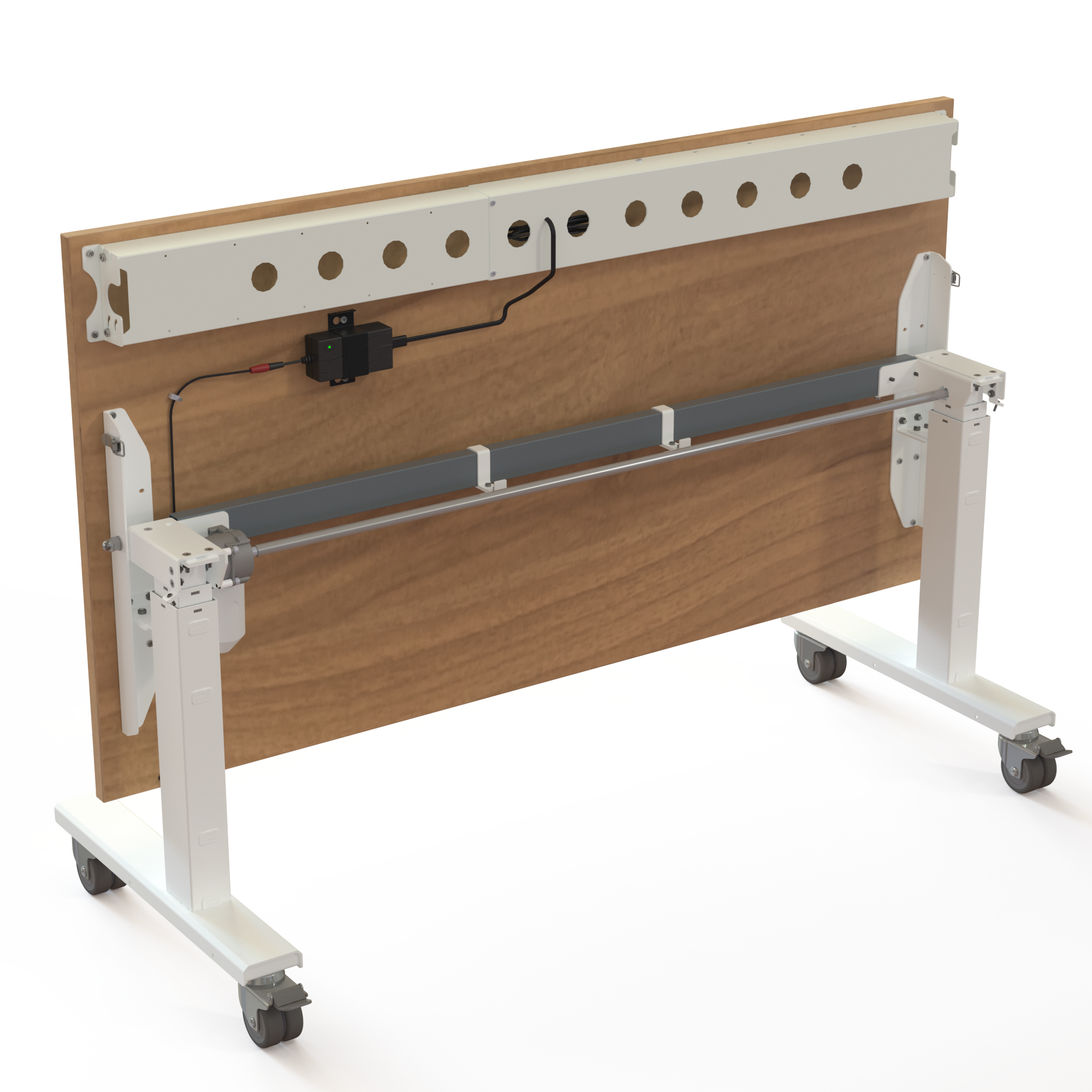 Electric Adjustable Desk | 150x80 cm | Walnut with white frame