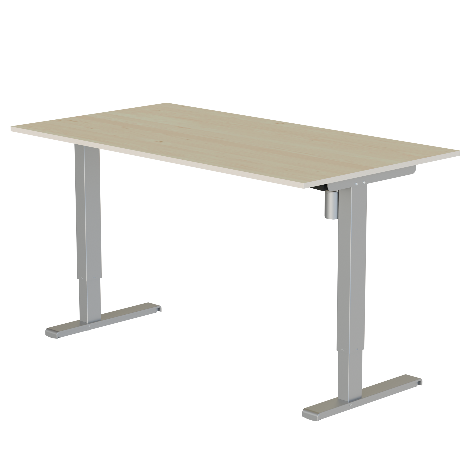 Standing desk| 150x80 cm| Maple with alu-colored frame