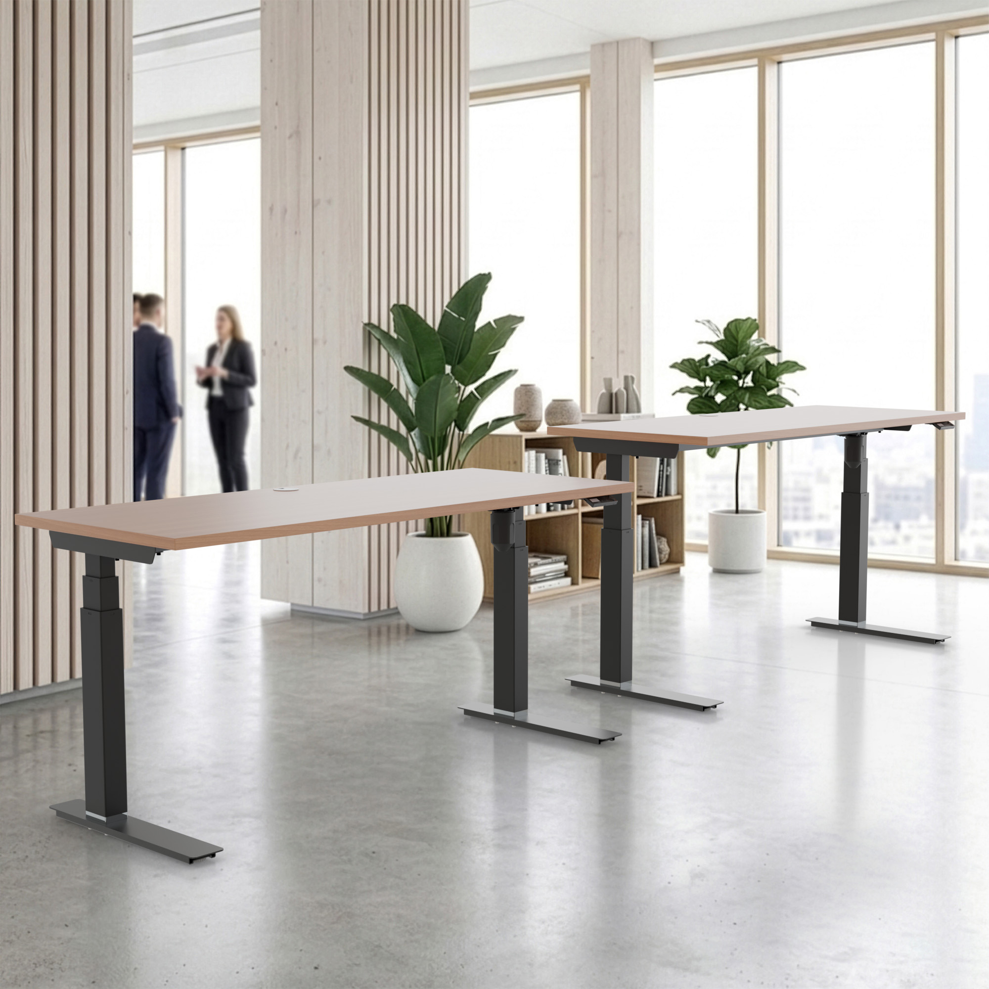 Standing Desk | 120x80 cm | Beech with black frame