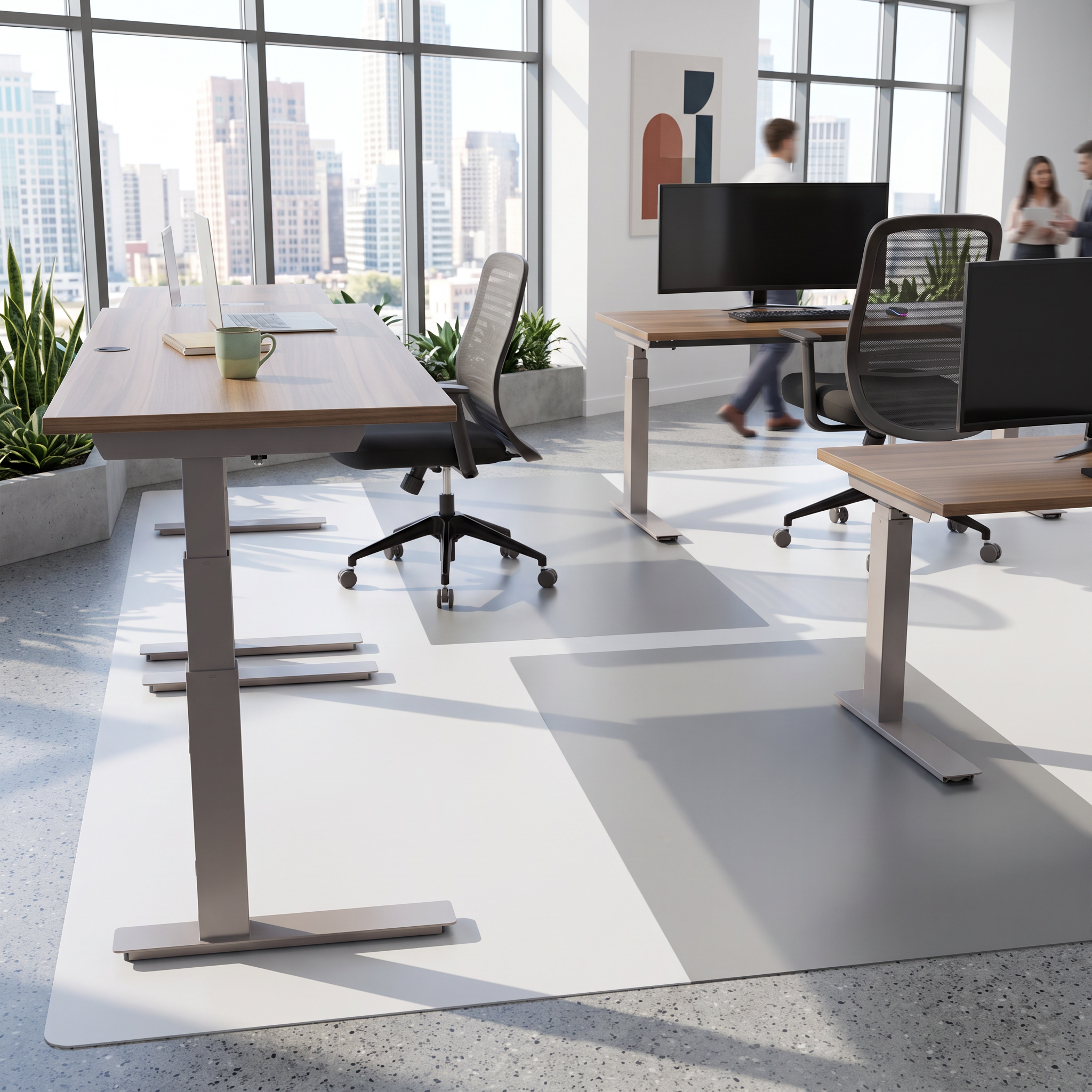 Standing Desk | 120x60 cm | Walnut with silver frame