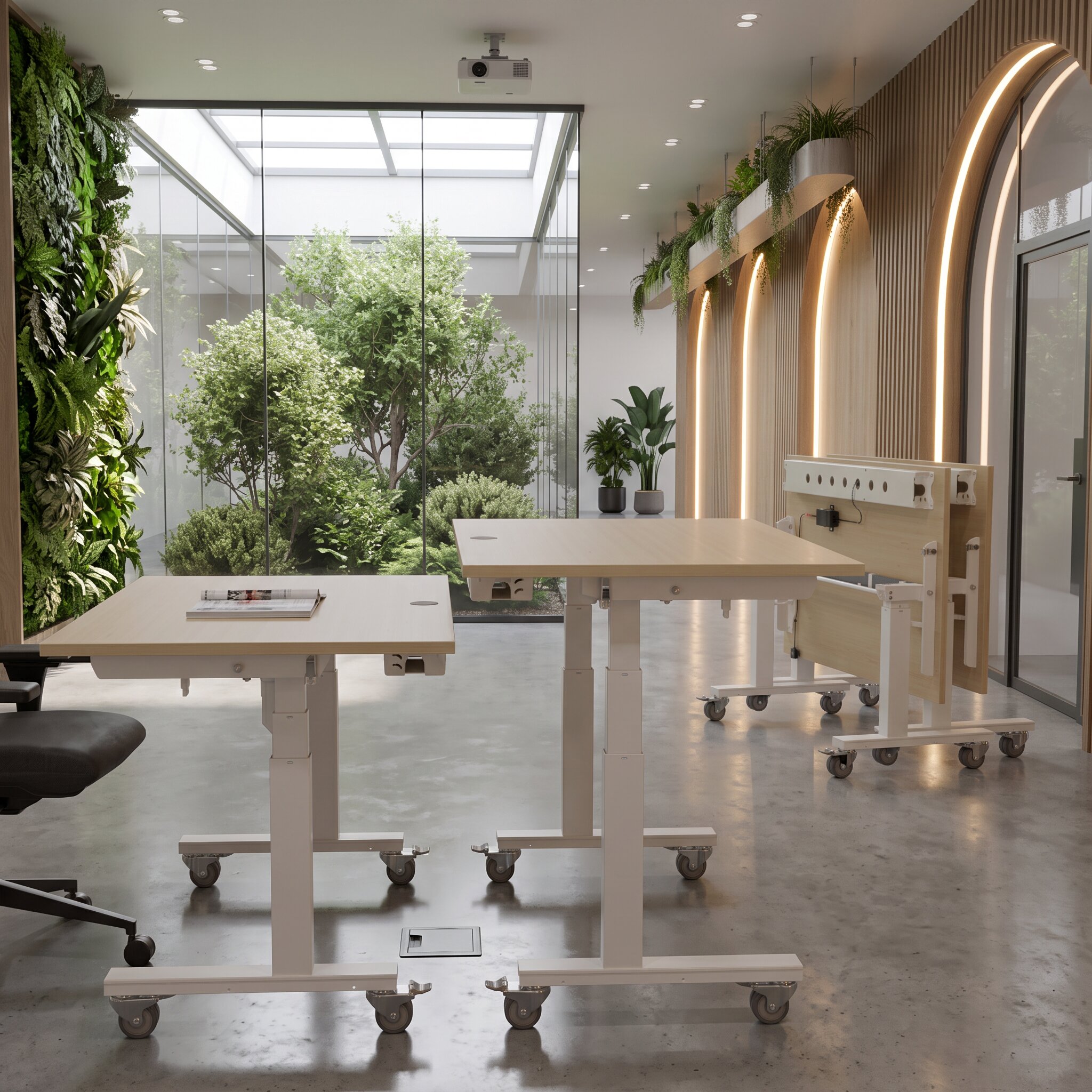 Standing Desk | 120x80 cm | Maple with white frame