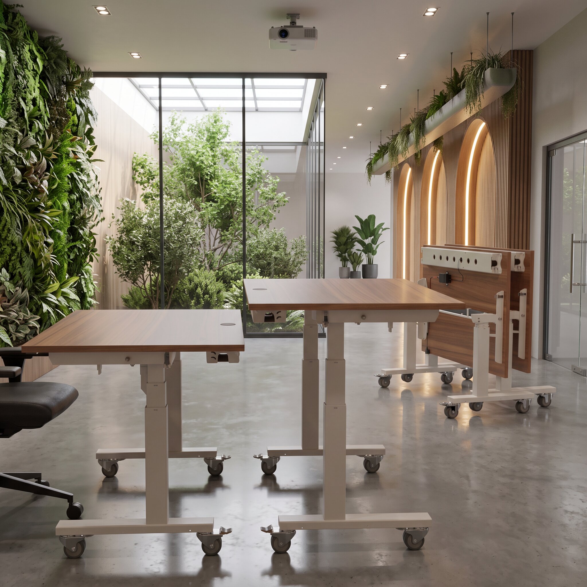 Standing Desk | 120x80 cm | Walnut with white frame