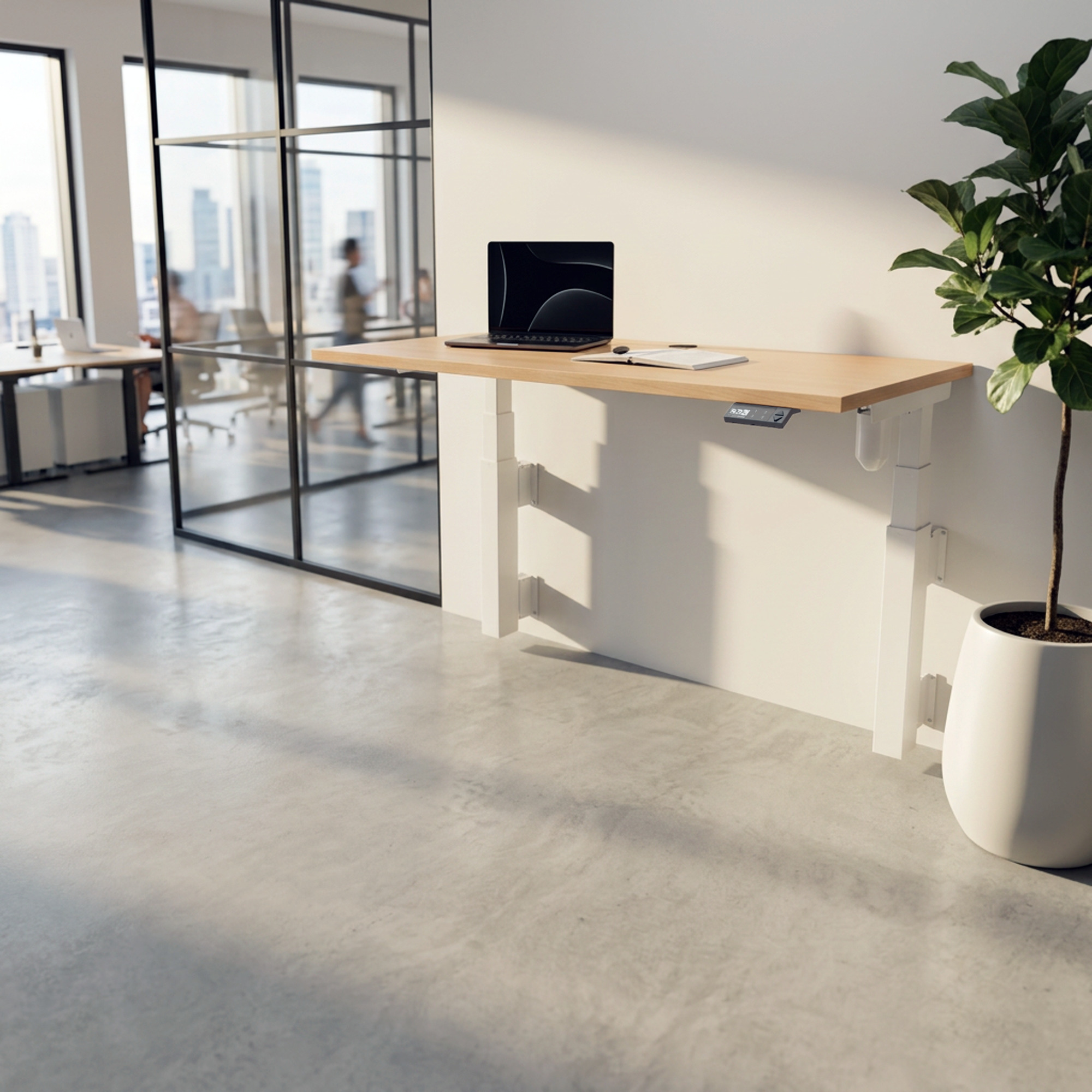 Standing Desk | 120x80 cm | Beech with white frame