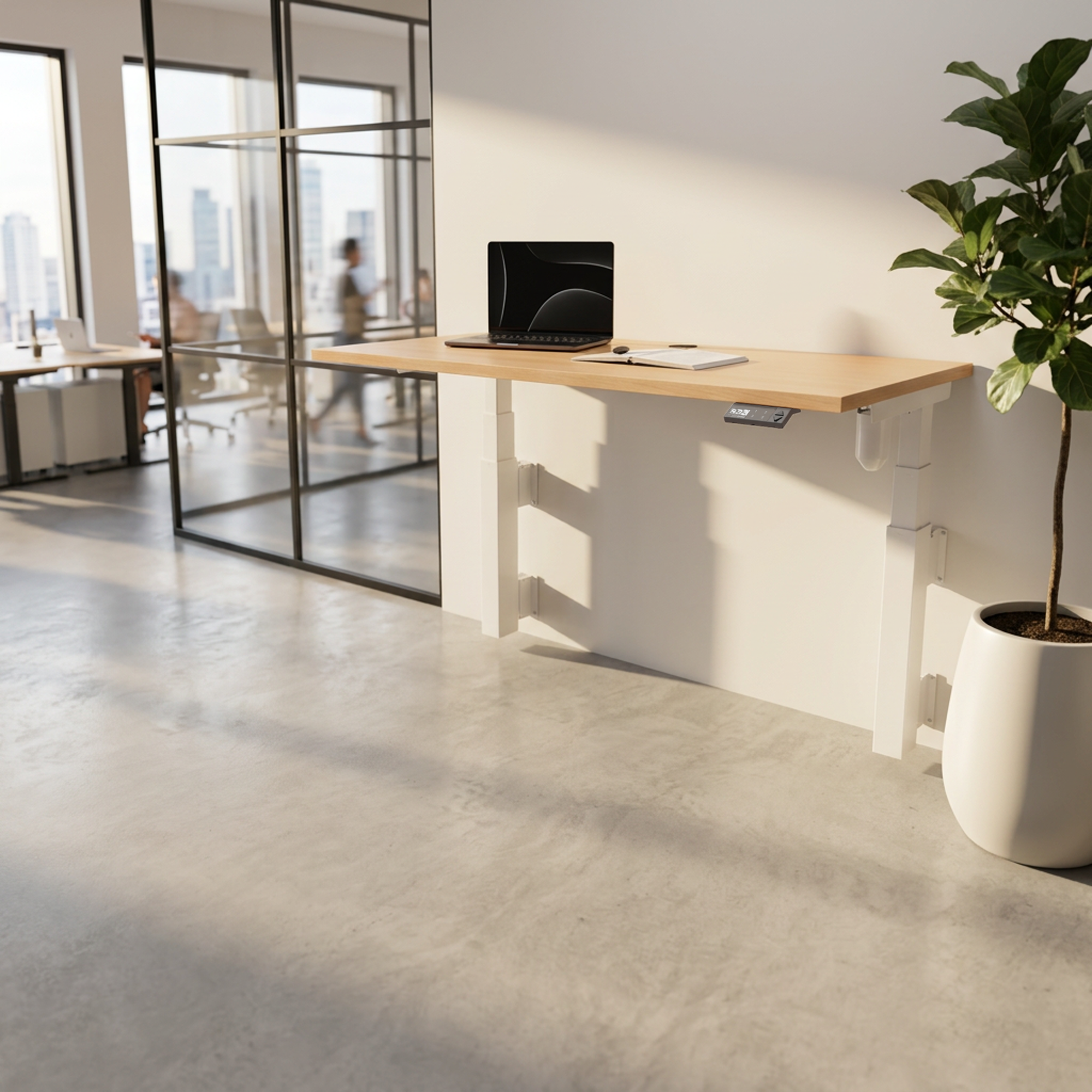 Standing Desk | 80x60 cm | Beech with white frame