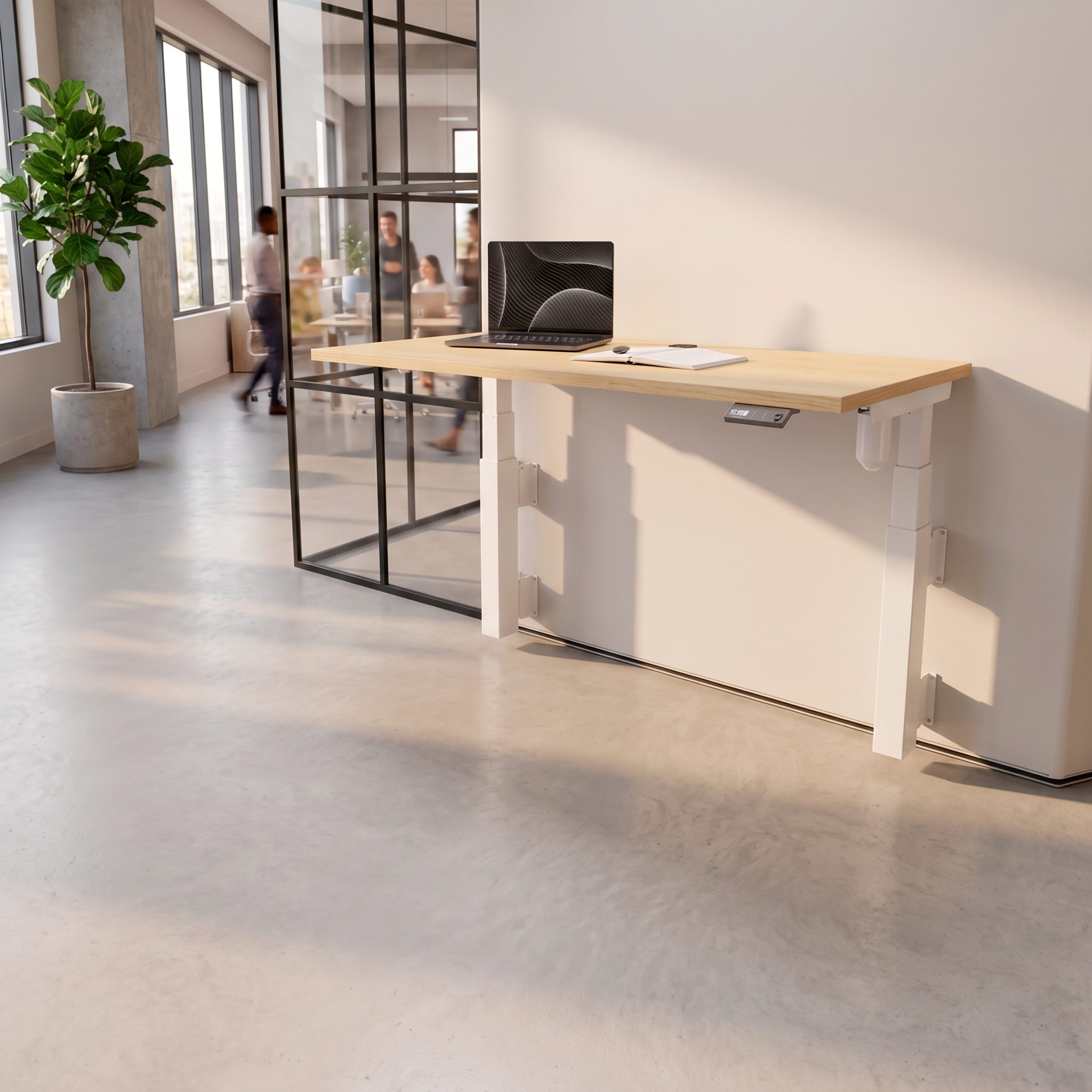 Standing Desk | 120x80 cm | Maple with white frame
