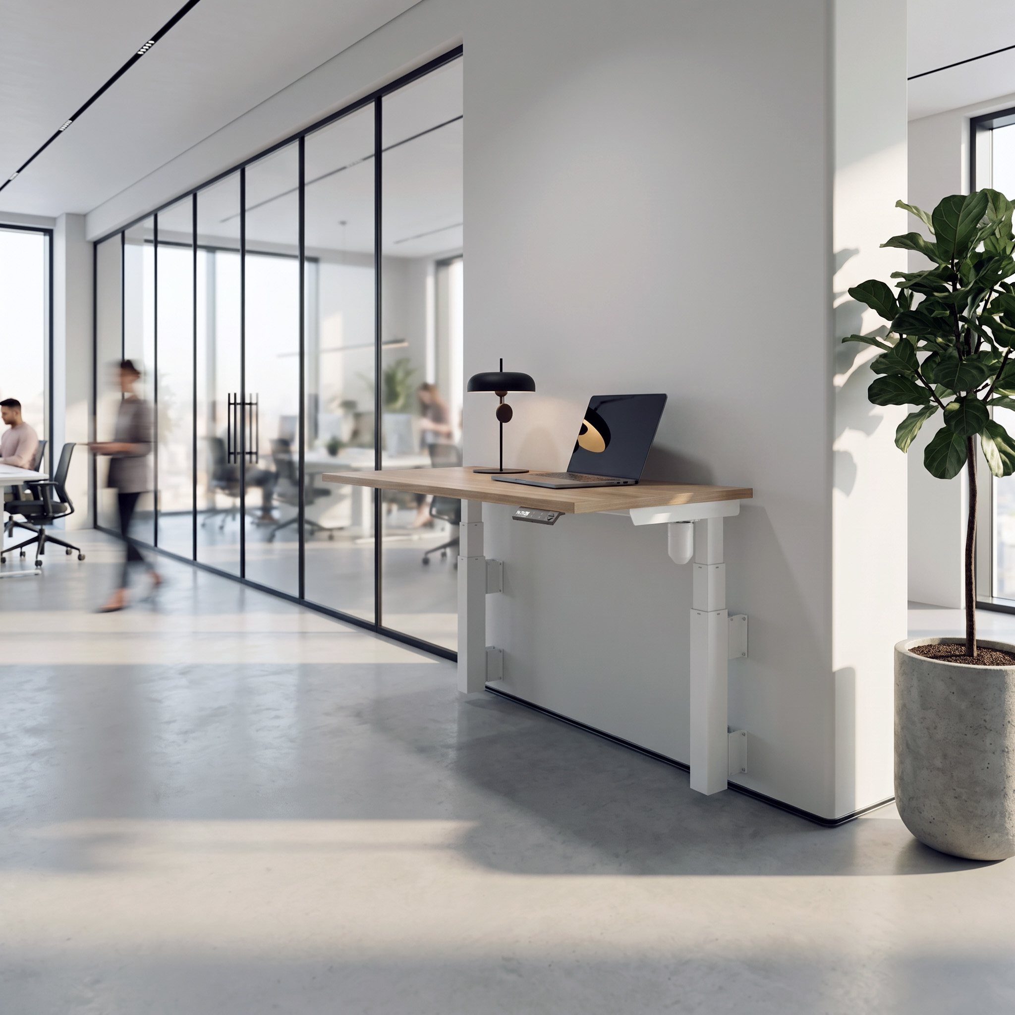 Standing Desk | 120x80 cm | Walnut with white frame