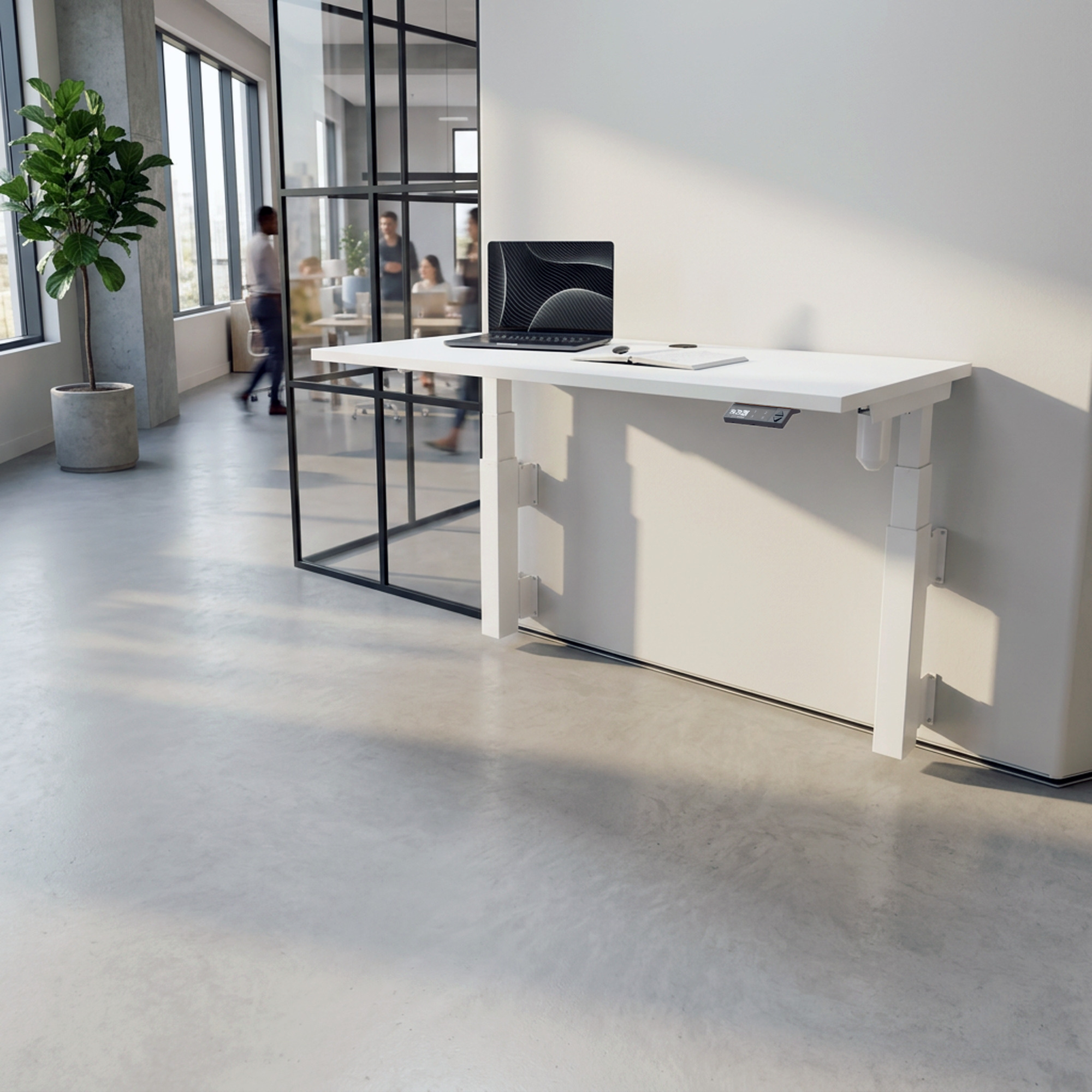 Standing Desk | 120x80 cm | White with white frame