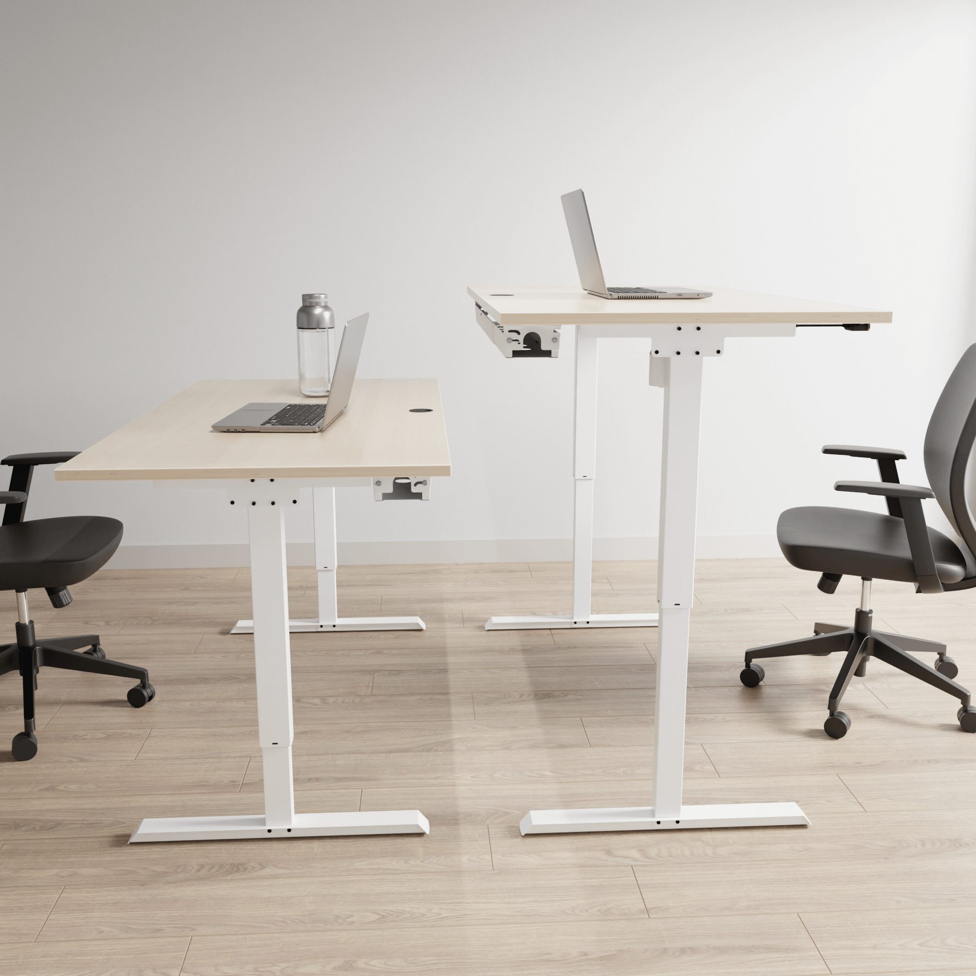 Electric Adjustable Desk | 150x80 cm | Maple with white frame