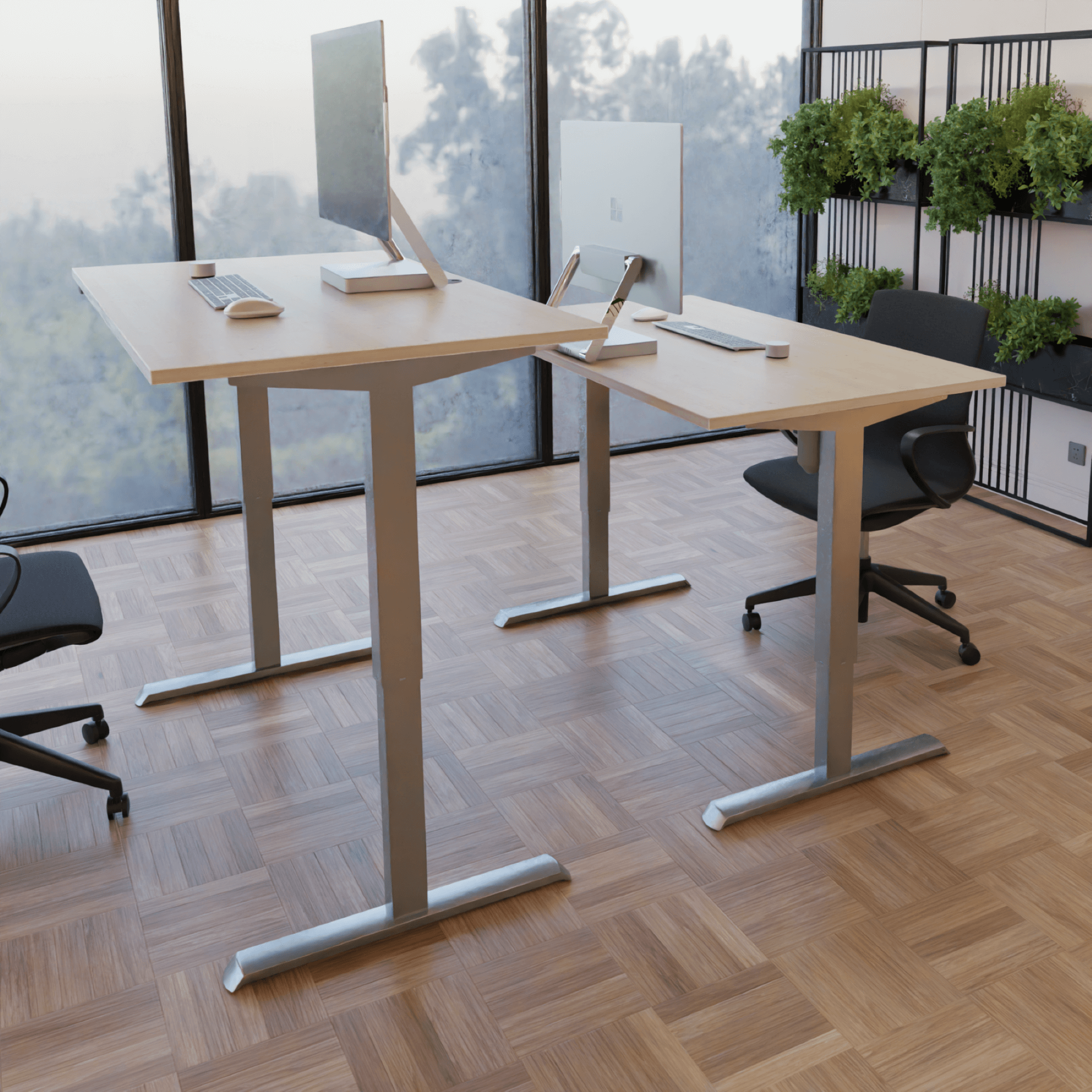 Electric Adjustable Desk | 120x80 cm | Maple with silver frame