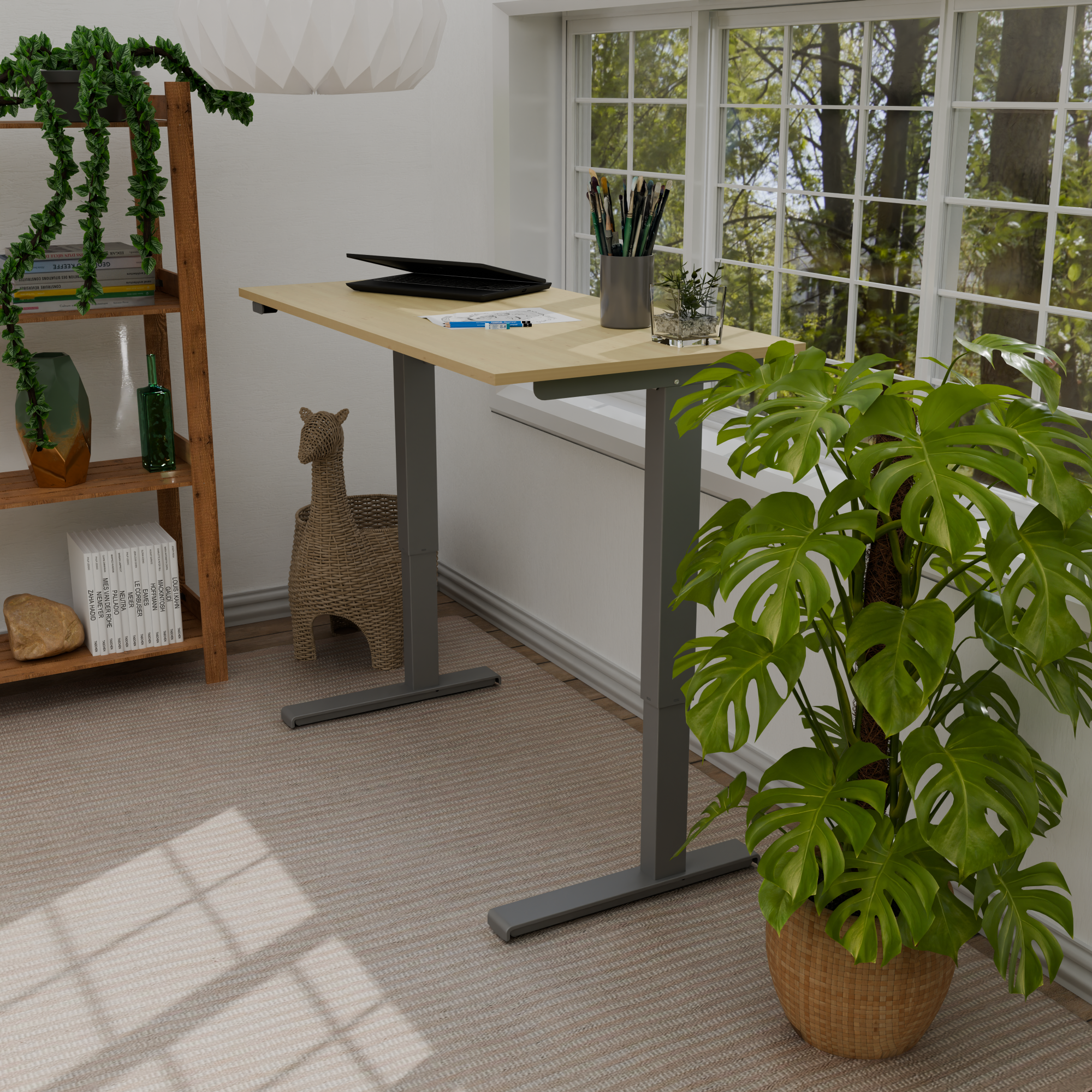 Electric Adjustable Desk | 120x80 cm |  with silver frame