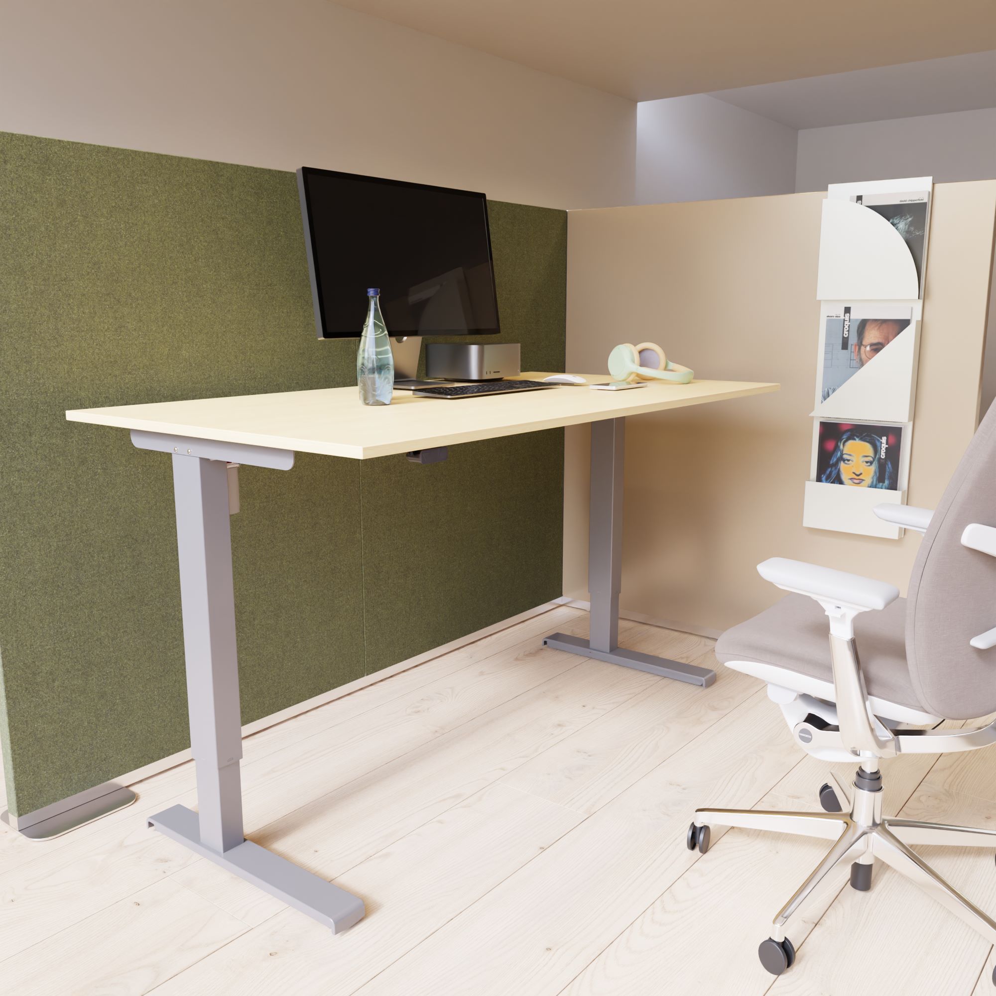 Electric Adjustable Desk | 150x80 cm |  with silver frame
