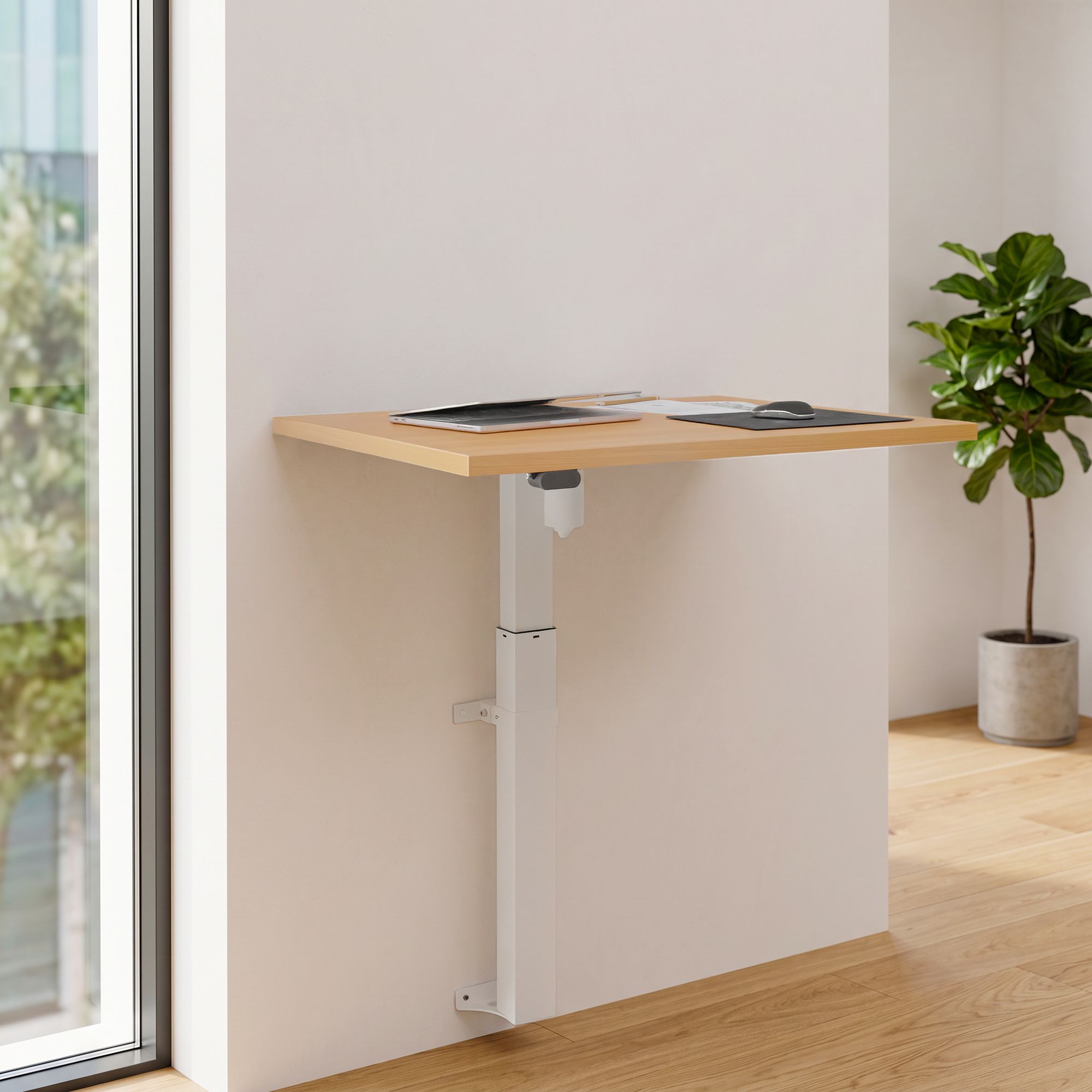 Standing Desk | 80x60 cm | Beech with white frame