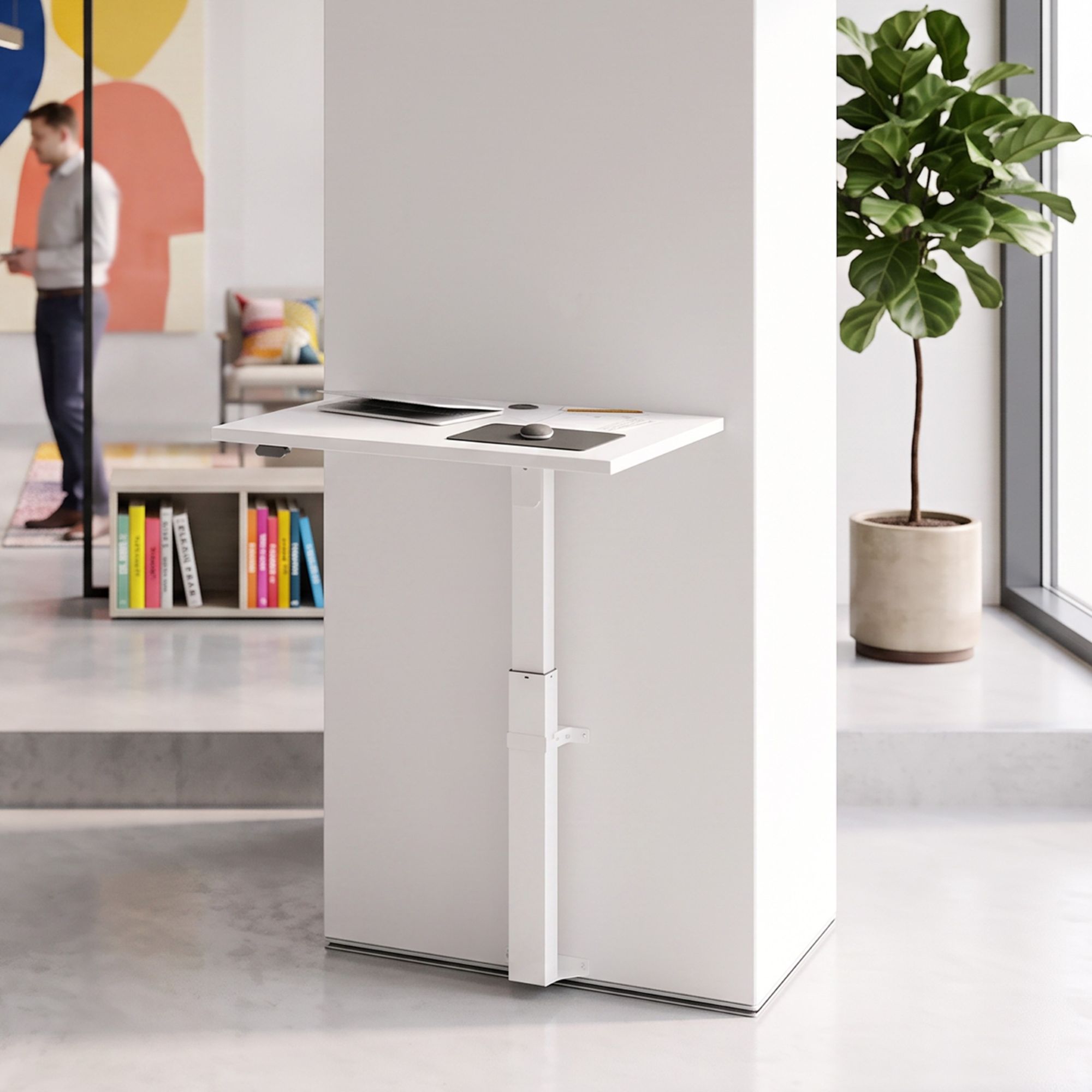 Standing Desk | 80x60 cm | White with white frame