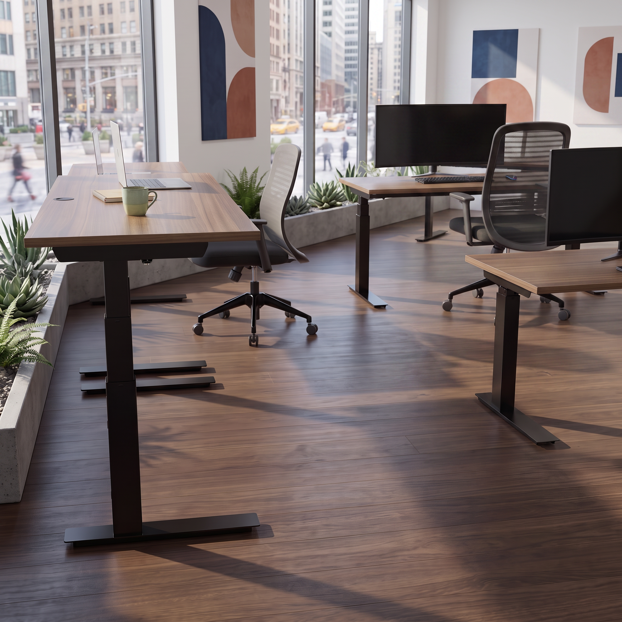 Standing Desk | 120x60 cm | Walnut with black frame