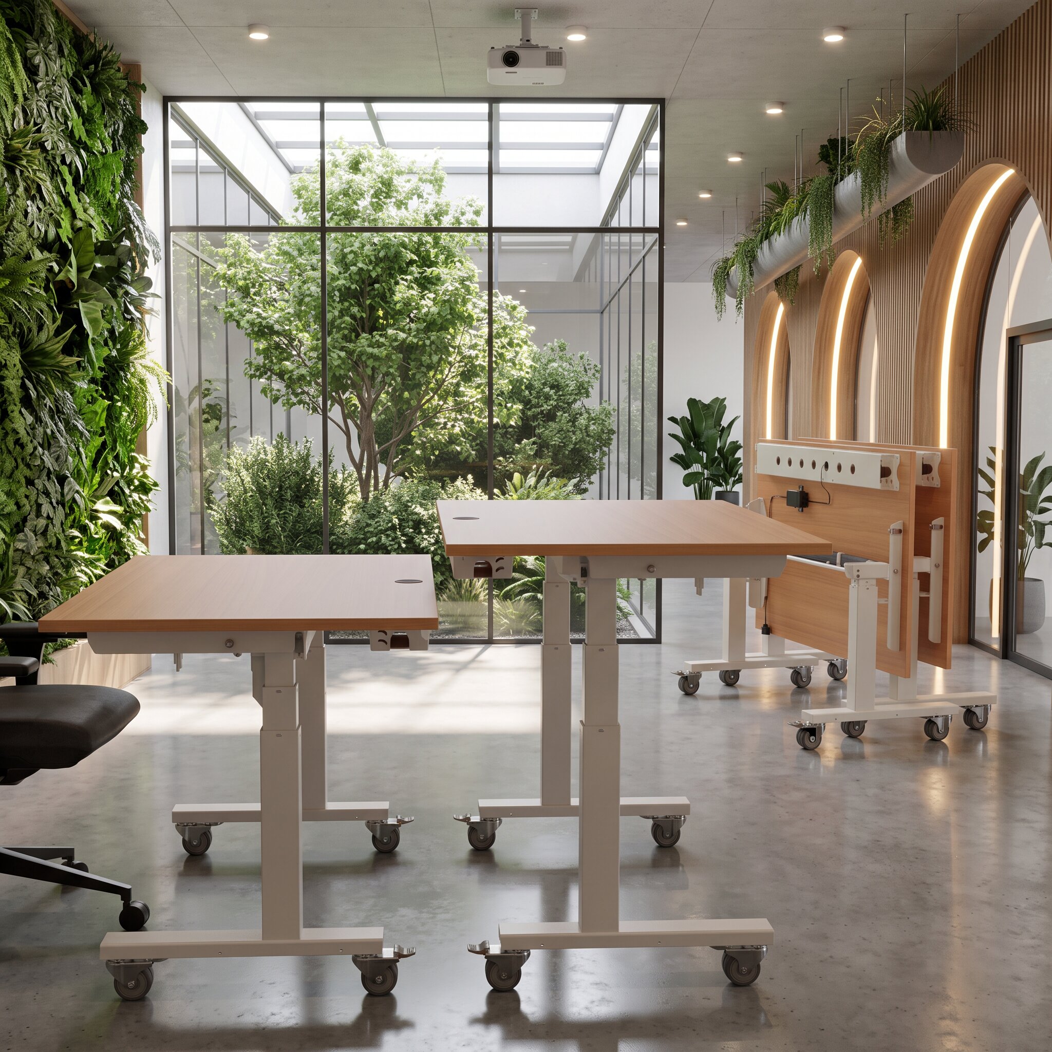 Standing Desk | 120x80 cm | Beech with white frame
