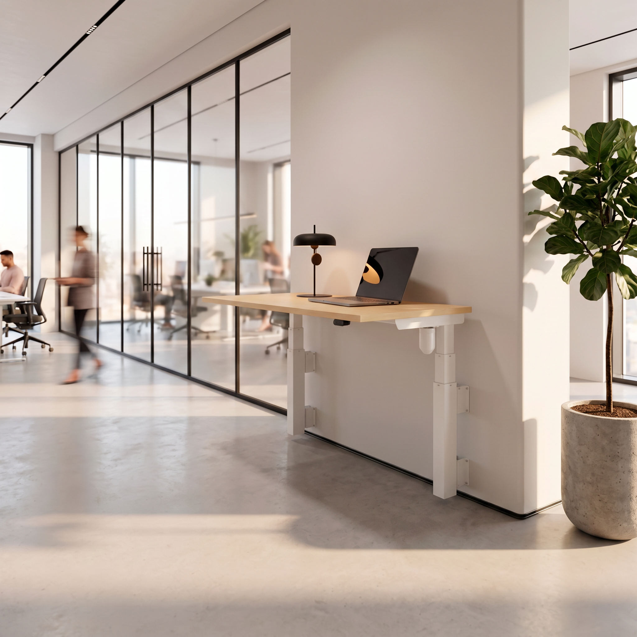 Standing Desk | 150x60 cm | Maple with white frame