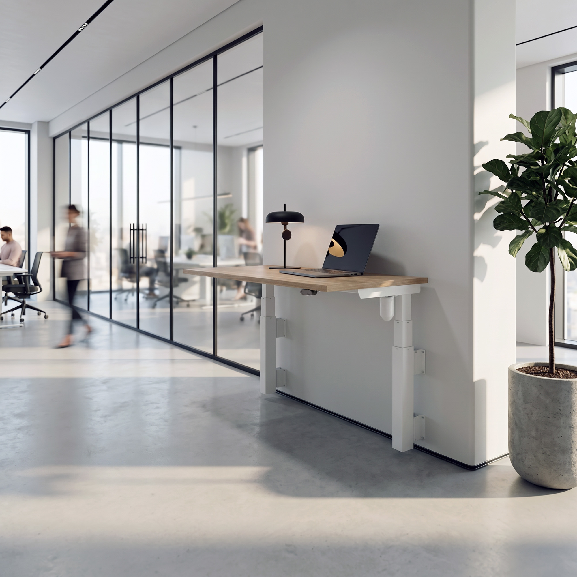 Standing Desk | 150x80 cm | Walnut with white frame