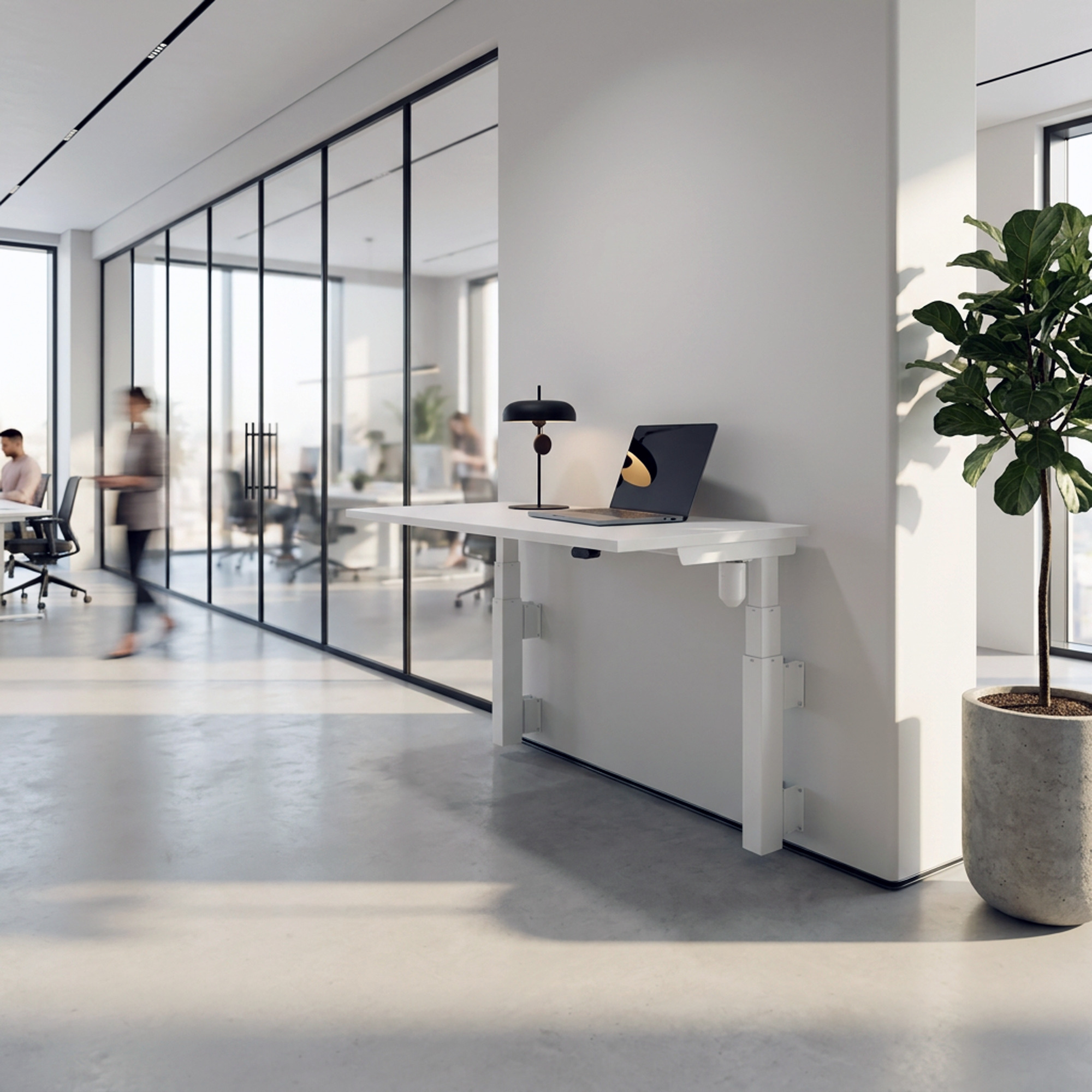 Standing Desk | 100x80 cm | White with white frame