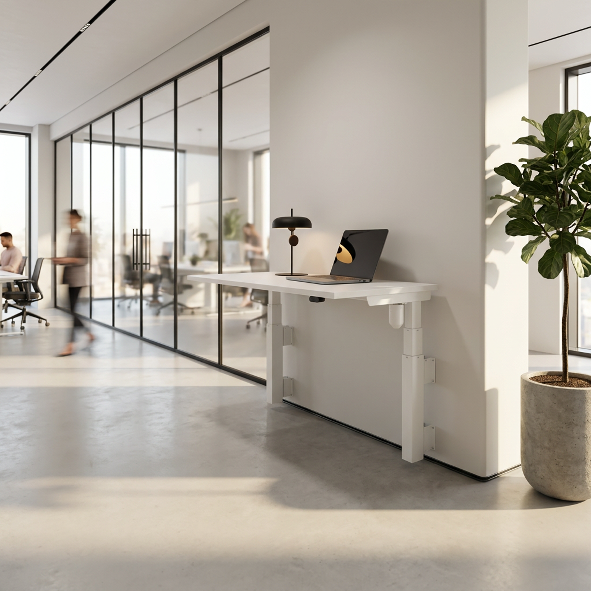 Standing Desk | 100x80 cm | White with white frame